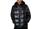 Polo Ralph Lauren down fill detatchable hood glossy puffer jacket in black